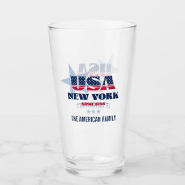 New York Patriotic Pride Personalisiert Glas