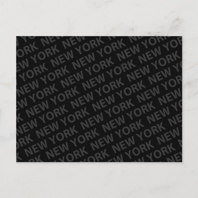 New York Pattern Dark Gray Postkarte (Vorderseite)