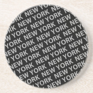 New York Pattern Gray Getränkeuntersetzer