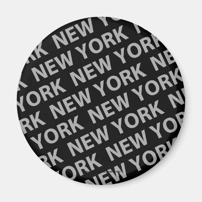 New York Pattern Gray Magnet (Vorne)