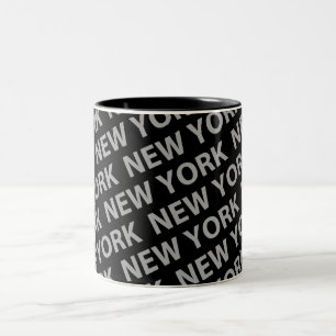 New York Pattern Gray Zweifarbige Tasse