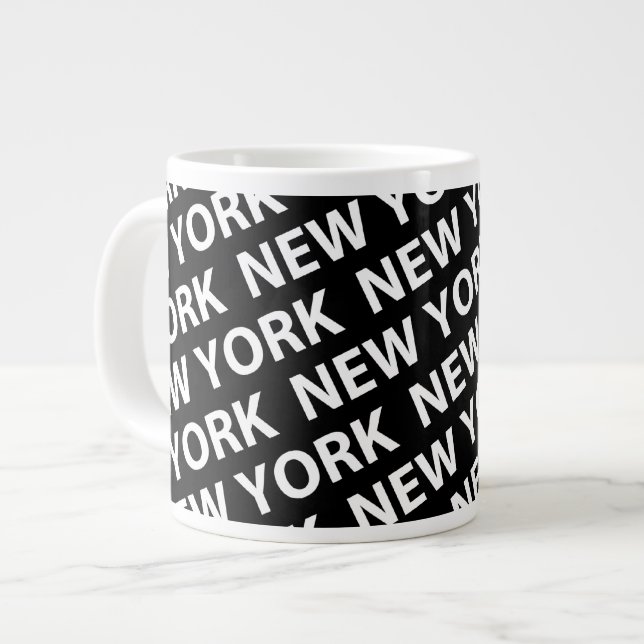 New York Pattern White Jumbo-Tasse (Vorderseite Links)