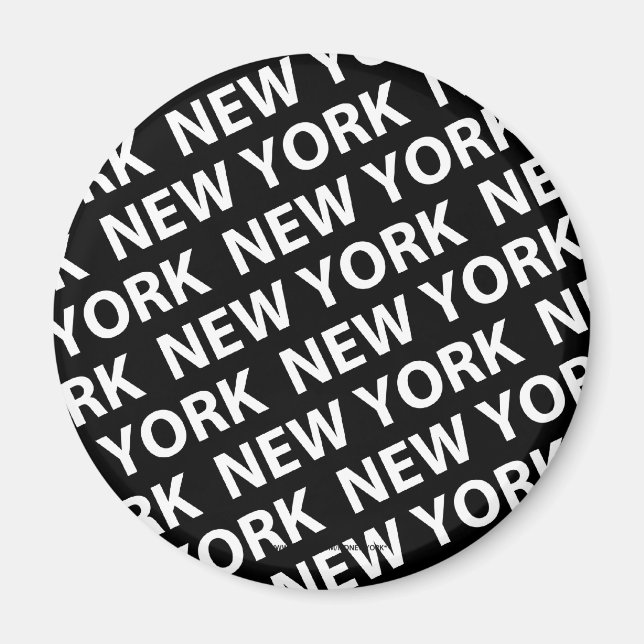 New York Pattern White Magnet (Vorne)