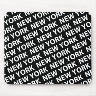 New York Pattern White Mousepad