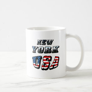New York Picture and USA Flag Text Kaffeetasse