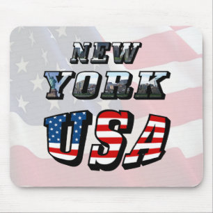 New York Picture and USA Text Mousepad