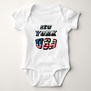 New York Picture und USA Text Baby Strampler