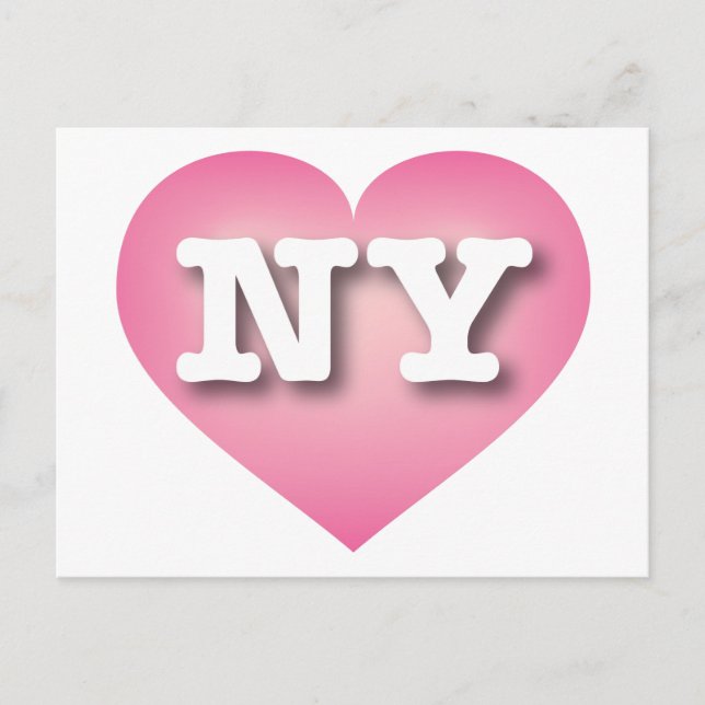 New York Pink Fade Heart - I Liebe NY Postkarte (Vorderseite)