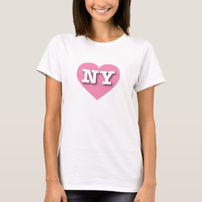 New York Pink Heart - I Liebe NY T-Shirt (Vorderseite)