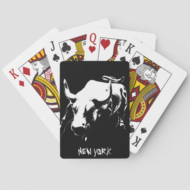 New York Playing Cards Bull Statue NYC Souvenirs Spielkarten (Rückseite)
