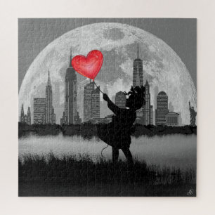 NEW YORK Pleine lune Girl Heart Balloon Puzzle