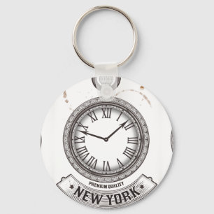 New York Pocket Watch Button Schlüsselanhänger