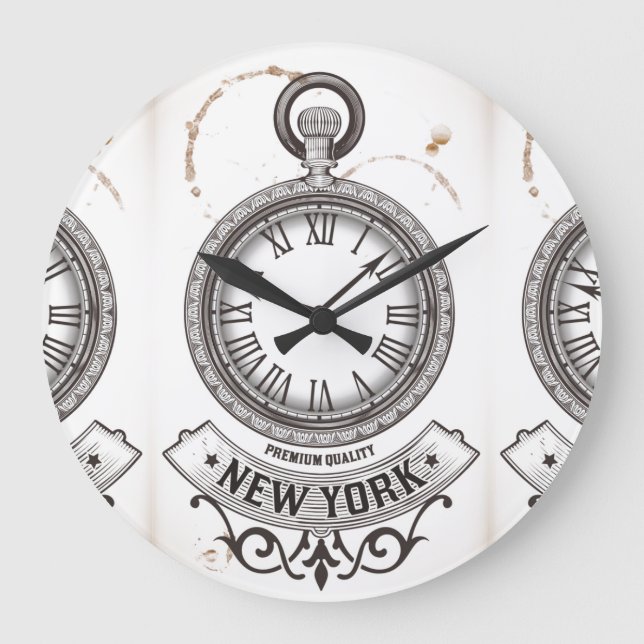 New York Pocket Watch Große Wanduhr (Vorderseite)