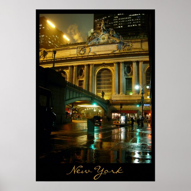 New York Poster Cityscape New York Night Print (Vorne)