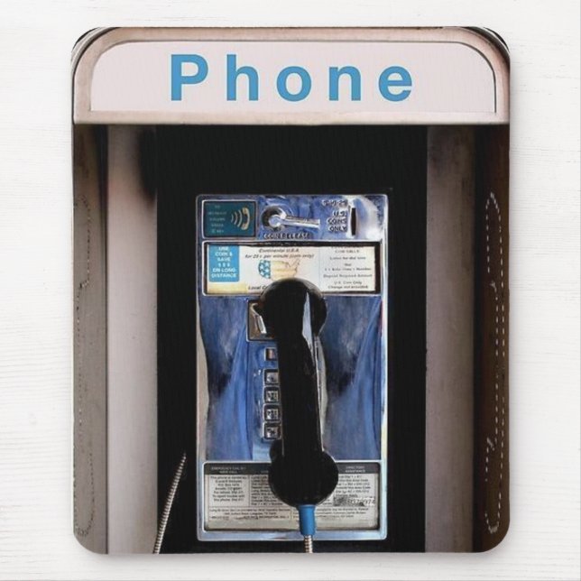 New York Public Pay Phone, Retro Phone Booth Mousepad (Vorne)