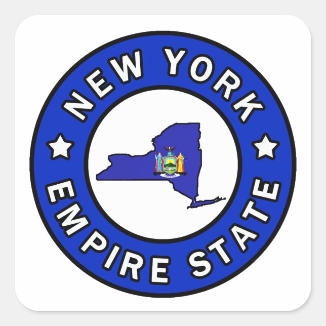 New York Quadratischer Aufkleber (Vorderseite)