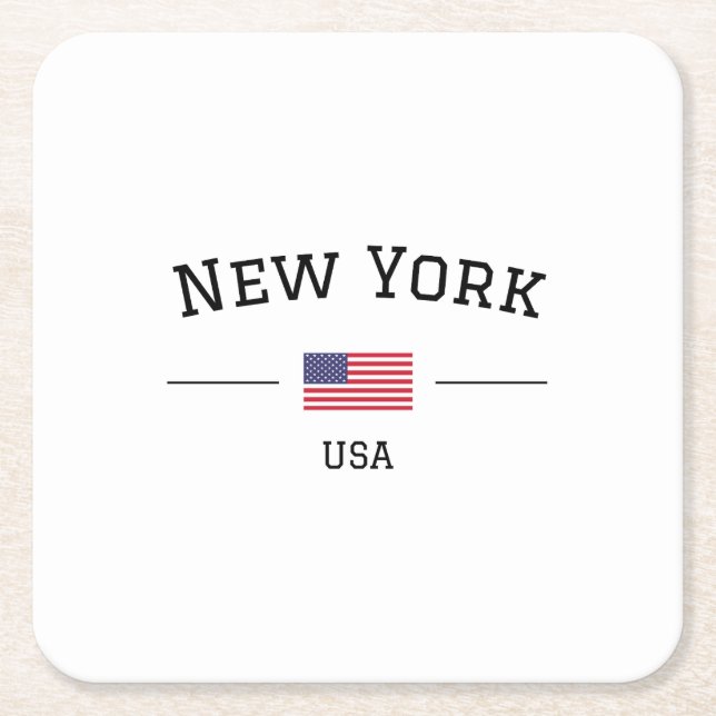 New York Rechteckiger Pappuntersetzer (Vorderseite)