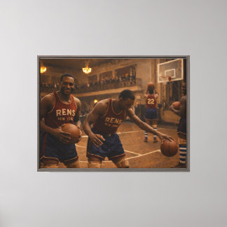 New York Rens Basketballteam-Aufwärmtraining Leinwanddruck