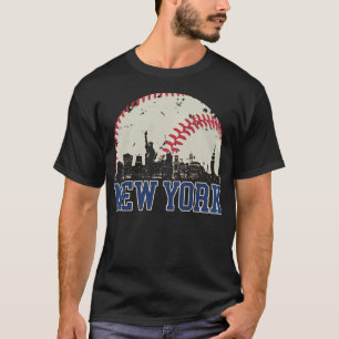 New York Retro Baseball Lover trifft sich am Spiel T-Shirt