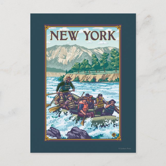 New York River Rafting Scene Postkarte (Vorderseite)