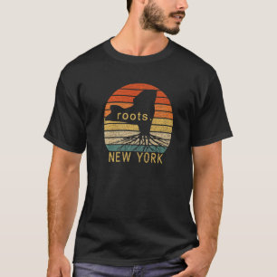New York Roots Staat Map of New York Pride Vintag T-Shirt