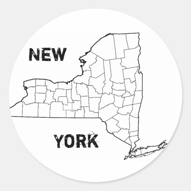 New York Runder Aufkleber (Vorderseite)