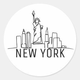 New York Runder Aufkleber