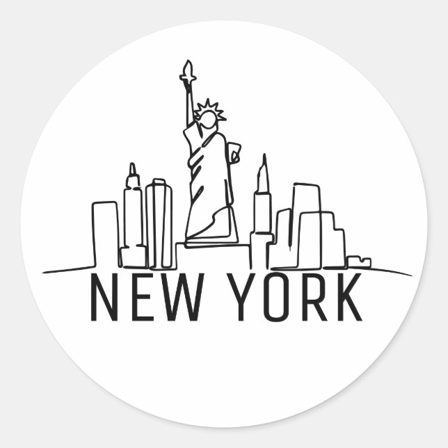 New York Runder Aufkleber (Vorderseite)