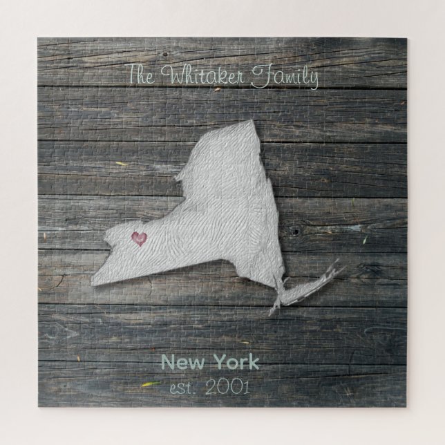 New York Rustic State Puzzle  (Vertikal)
