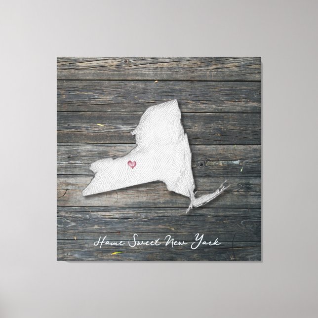 New York Rustic Stretched Canvas Print Leinwanddruck (Vorderseite)