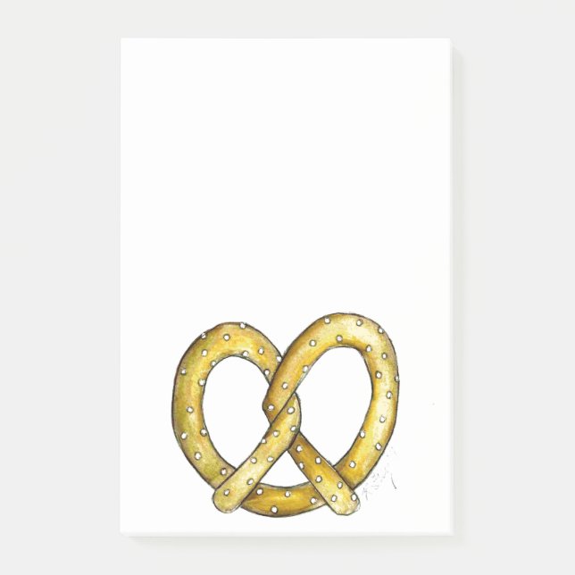 New York Salty Soft Pretzel Post It Notes Post-it Klebezettel (Vorderseite)