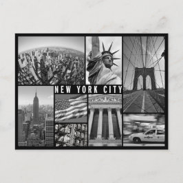 New York Schwarz-Weiß Postkarte