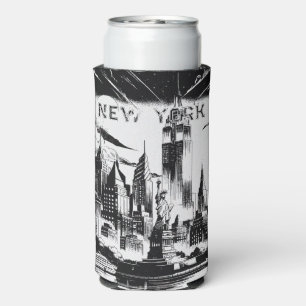 New York Schwarz-weiß Selters Dosenkühler