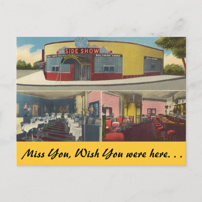 New York, Sideshow Bar & Restaurant Postkarte (Vorderseite)
