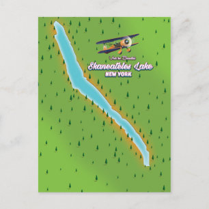 New York Skaneateles Lake Map Postkarte