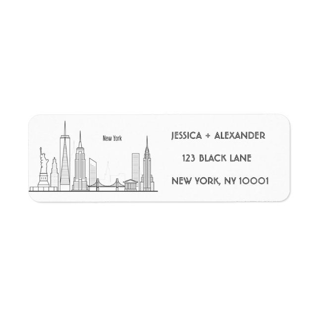 New York Skylin Silhouette Black Elegante Script (Vorne)