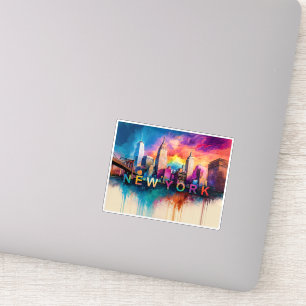 New York Skyline Abstrakt Art Aufkleber