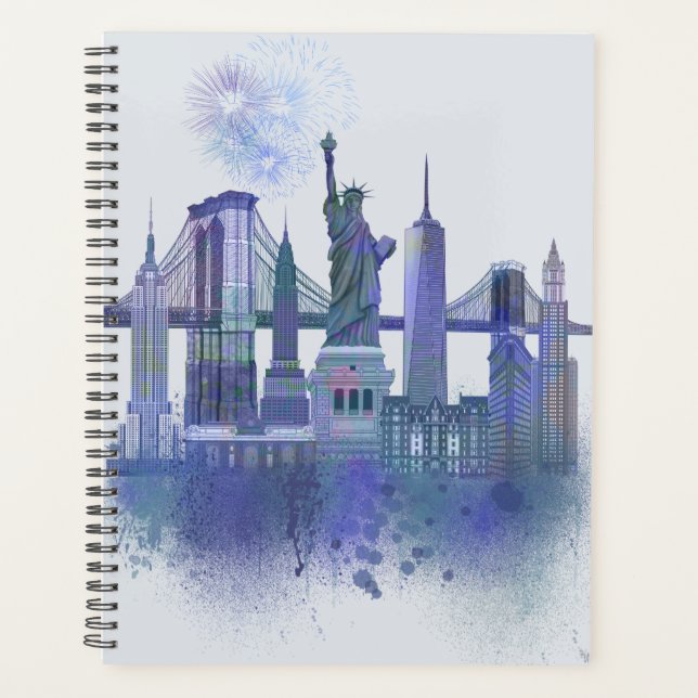 New York Skyline - Aquarelle bleue (Devant)
