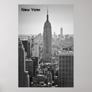 New York Skyline, Black and White Poster