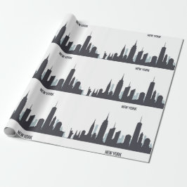New York Skyline Black Big Apple Modern City Wrapp Geschenkpapier