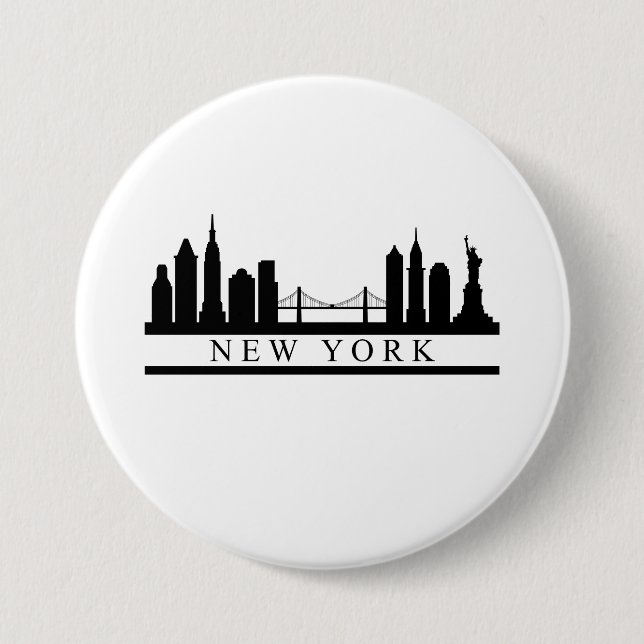 New York Skyline Button (Vorderseite)