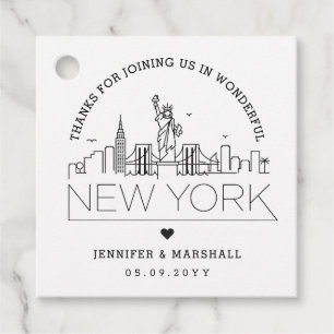 New York Skyline Hochzeit Begrüßung Geschenkanhänger