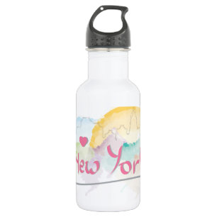 New York Skyline "I Liebe you" mit Herz Trinkflasche