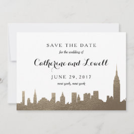 New York Skyline Imitats Gold Save the Date