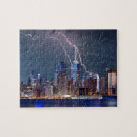New York Skyline mit Lightning