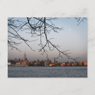 New York Skyline mit Moon Postkarte