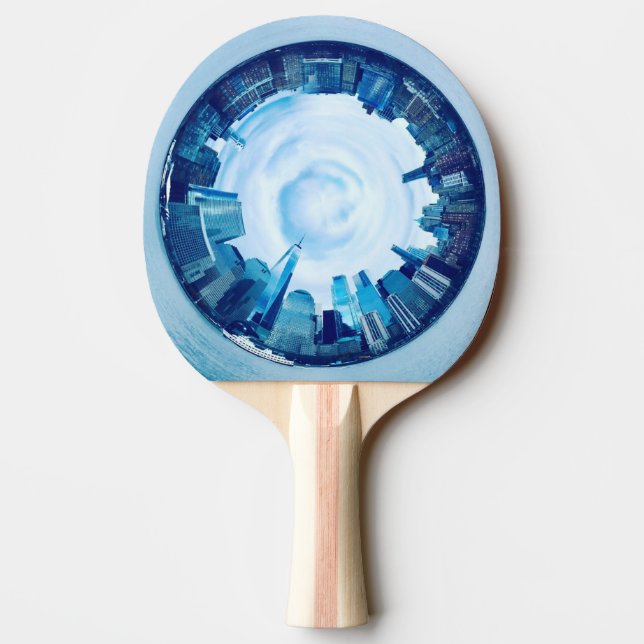 New York Skyline Ping Pong Paddle - Reisegeschenk Tischtennis Schläger (Rückseite)