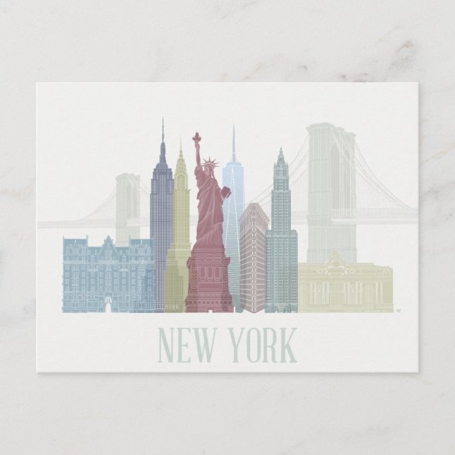 New York Skyline Postkarte (Vorderseite)