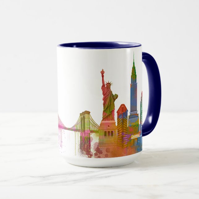 New York Skyline - Rainbow Tasse (VorderseiteRechts)