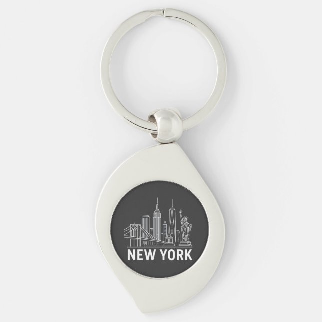 New York Skyline Schlüsselanhänger - Iconic City S (Vorderseite)